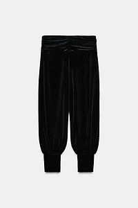PANTALON BAGGY EN VELOURS BRILLANT