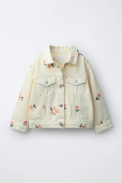 EMBROIDERED FLORAL TWILL JACKET