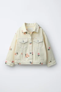 EMBROIDERED FLORAL TWILL JACKET