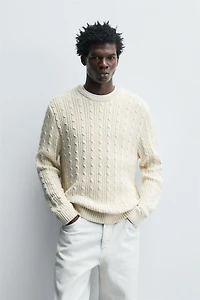 TEXTURED WOVEN SWEATER
