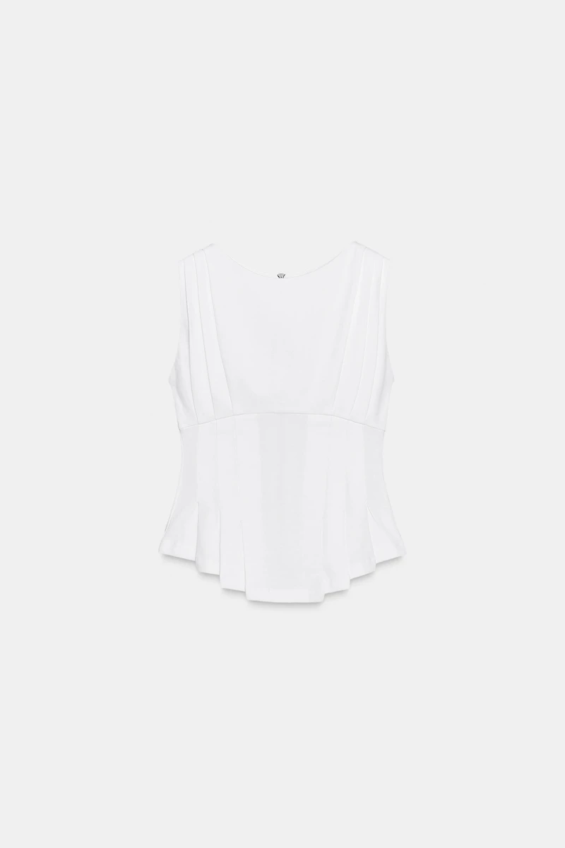 PLEATED ZIP TOP