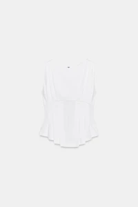 PLEATED ZIP TOP