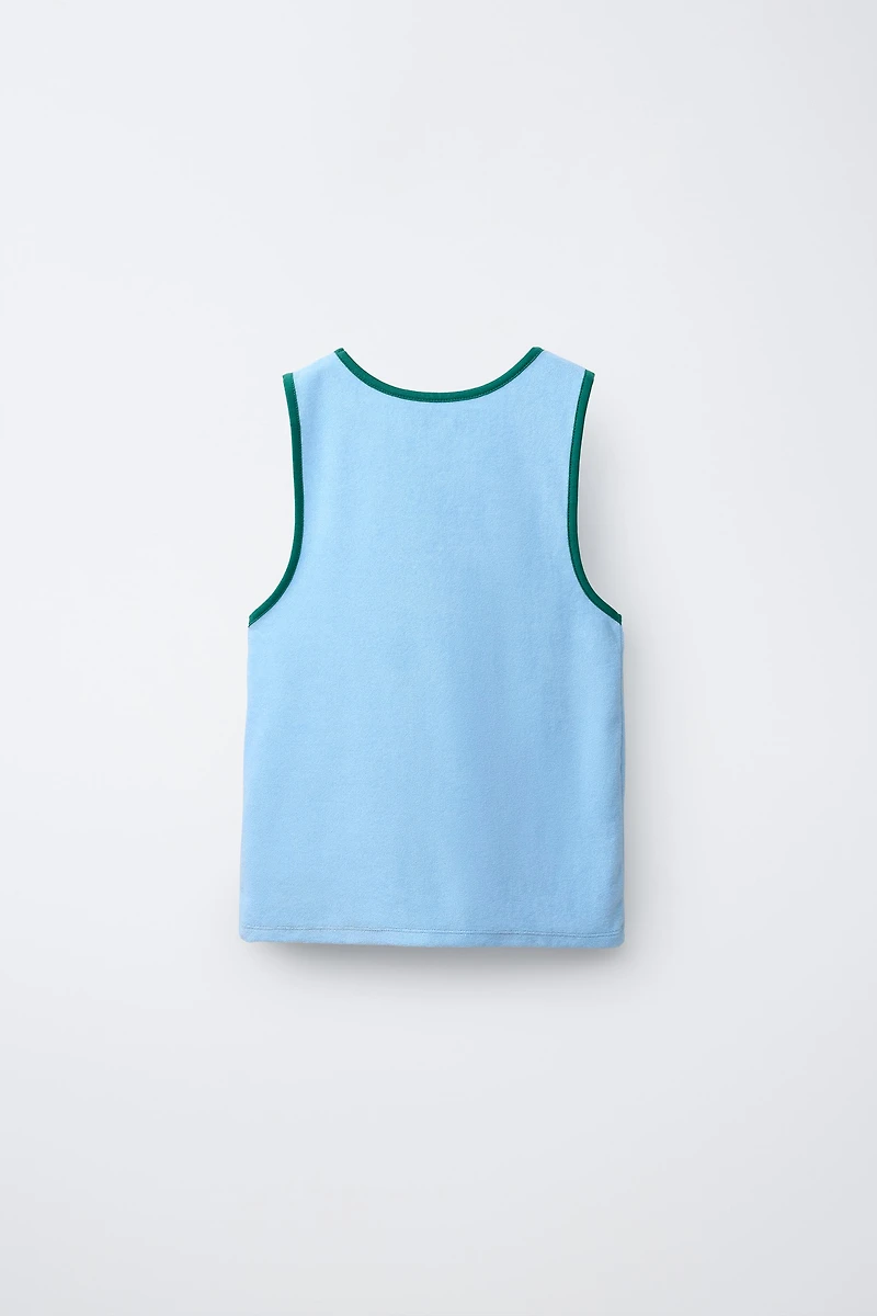 TERRYCLOTH TEXT T-SHIRT