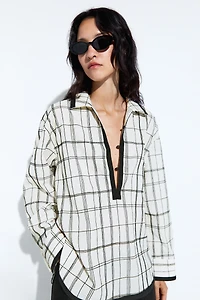 Cotton blend check shirt
