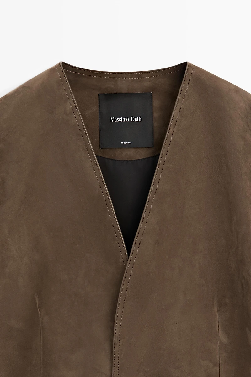 Suede leather blazer