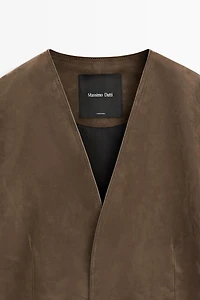 Suede leather blazer