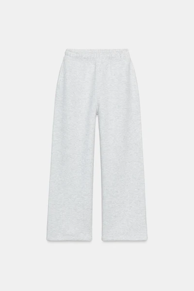 BASIC STRAIGHT-LEG PLUSH PANTS WITH ADJUSTABLE HEM