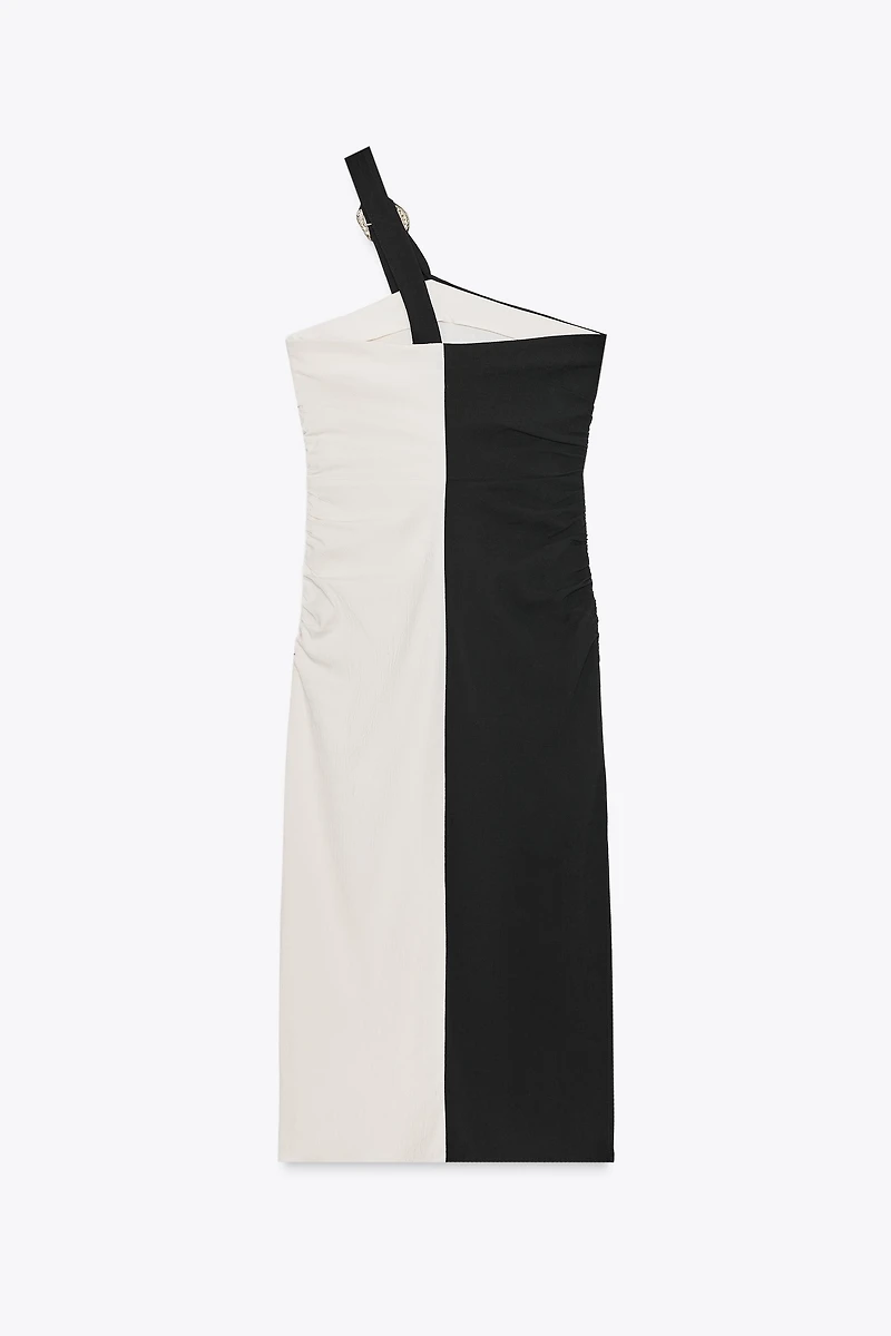 KNOTTED COMBINATION MIDI DRESS