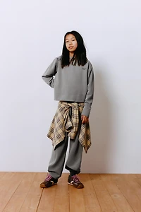 RIB TEXT SWEATSHIRT WITH MODAL