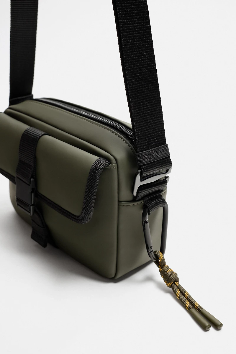 RUBBERIZED CROSSBODY BAG