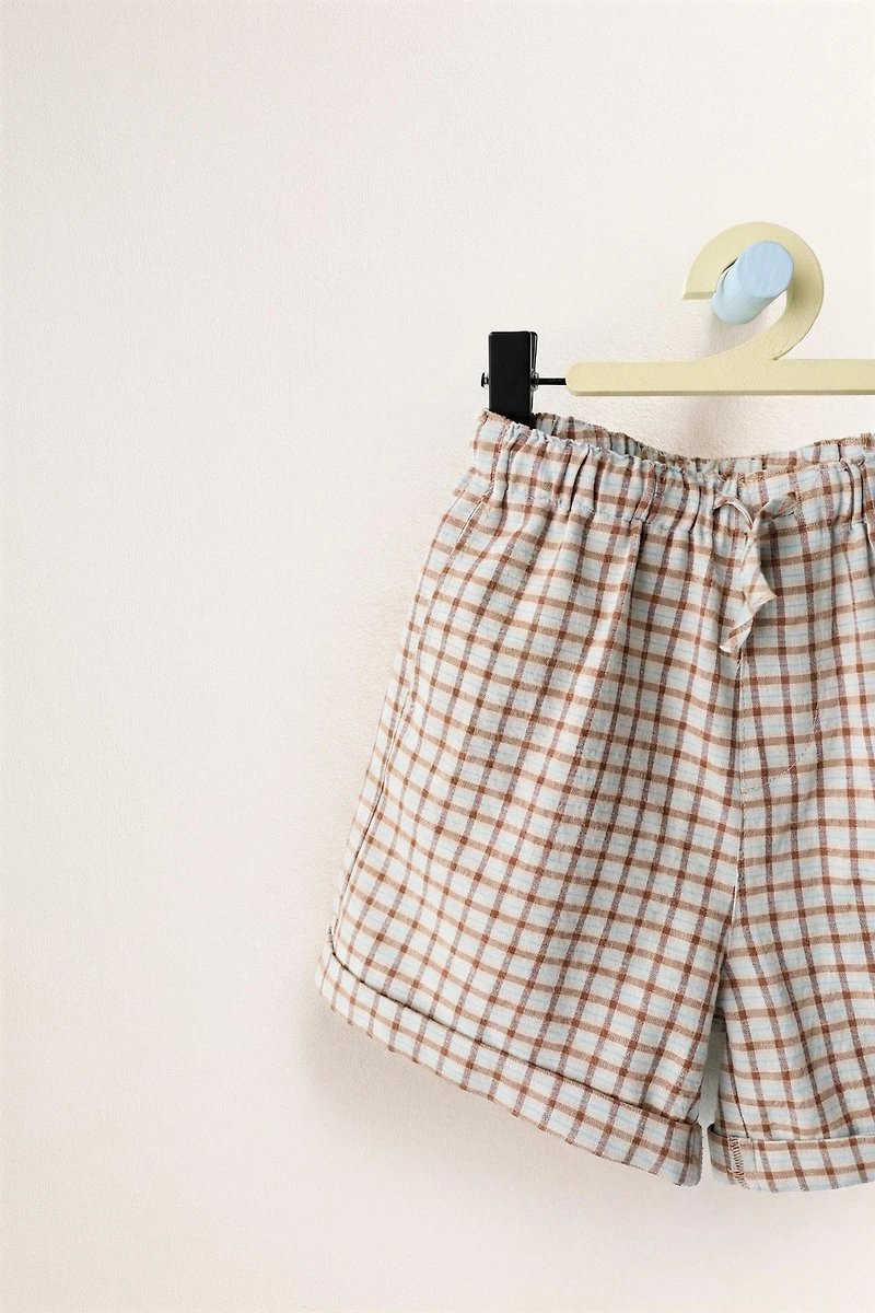 ZARA TIMELESS - SEERSUCKER PLAID SHORTS