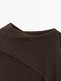 Cotton blend knit cape sweater