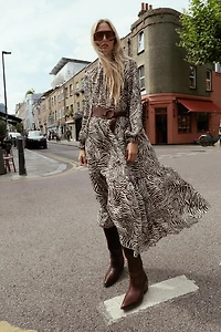 ROBE CEINTURE IMPRIMÉ ANIMAL