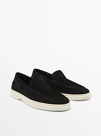 Split leather loafers