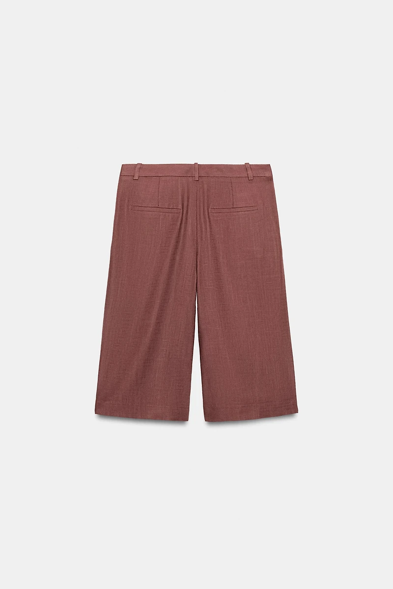 LONG LINEN BLEND SHORTS