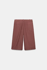 LONG LINEN BLEND SHORTS