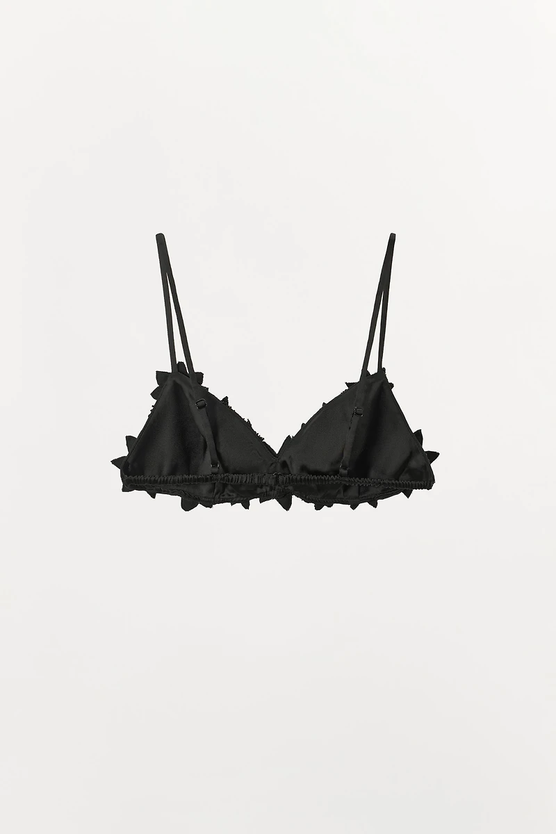 EMBOSSED FLORAL BEADED BRALETTE