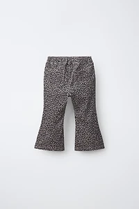 ANIMAL PRINT FLARE JEANS