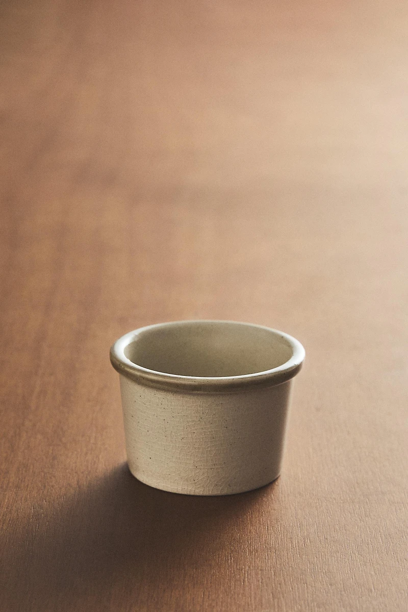 CYLINDRICAL STONEWARE SNACK BOWL