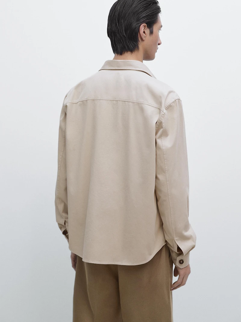 Cotton overshirt with pocket details