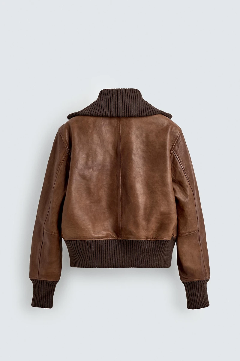 REGULAR FIT LEATHER JACKET