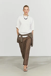 100% cotton short sleeve seamed T-shirt
