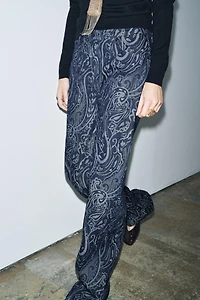 JACQUARD DENIM PANTS ZW COLLECTION