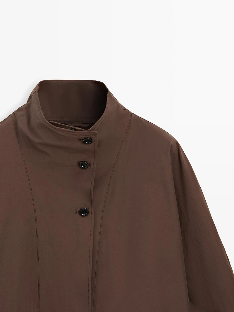 Puff parka with collar detail