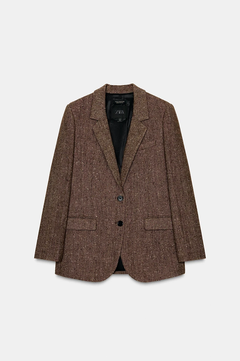 HERRINGBONE WOOL BLAZER ZW COLLECTION