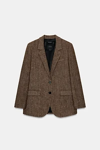 HERRINGBONE WOOL BLAZER ZW COLLECTION