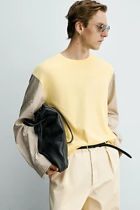 RELAXED FIT CONTRAST SLEEVE T-SHIRT