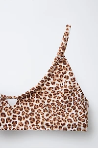 6-14 YEARS/ ANIMAL PRINT CUT-OUT BIKINI