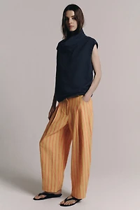 ZW COLLECTION STRIPED LINEN-BLEND PANTS