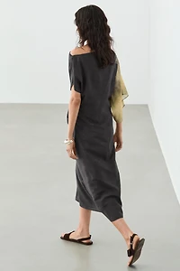 Tie-dye print midi dress