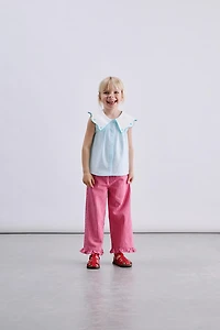 EMBROIDERED COLLAR STRIPED SHIRT