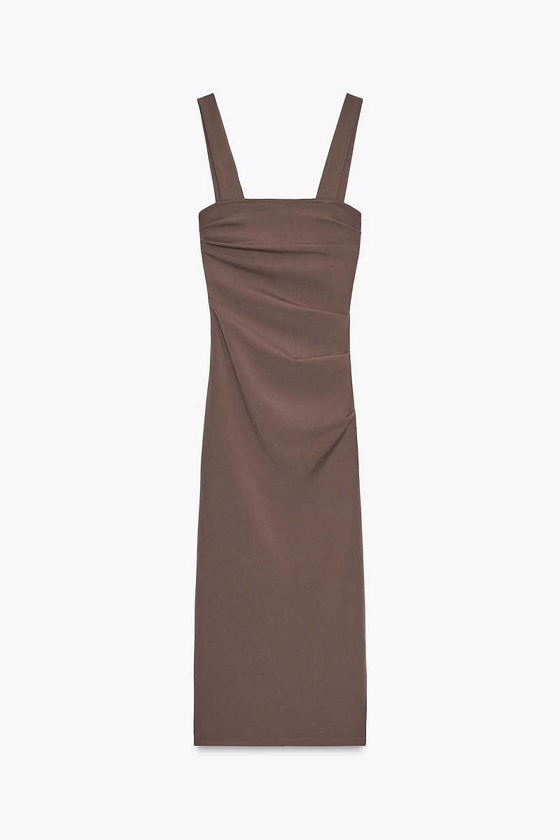 PLEATED MIDI DRESS