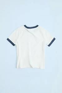WASHED EFFECT RIBBED T-SHIRT