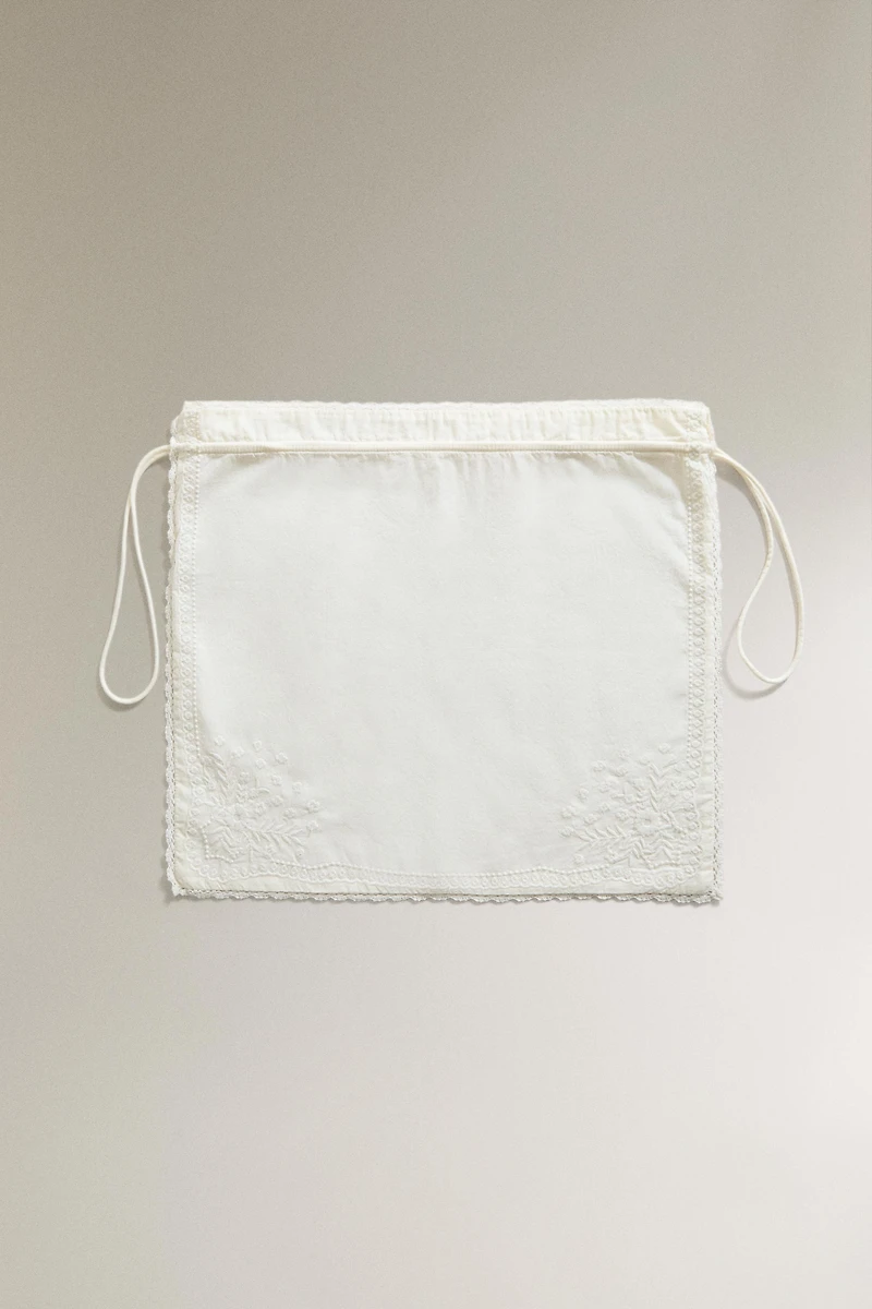EMBROIDERED LACE TRIM COTTON CLOTHING BAG