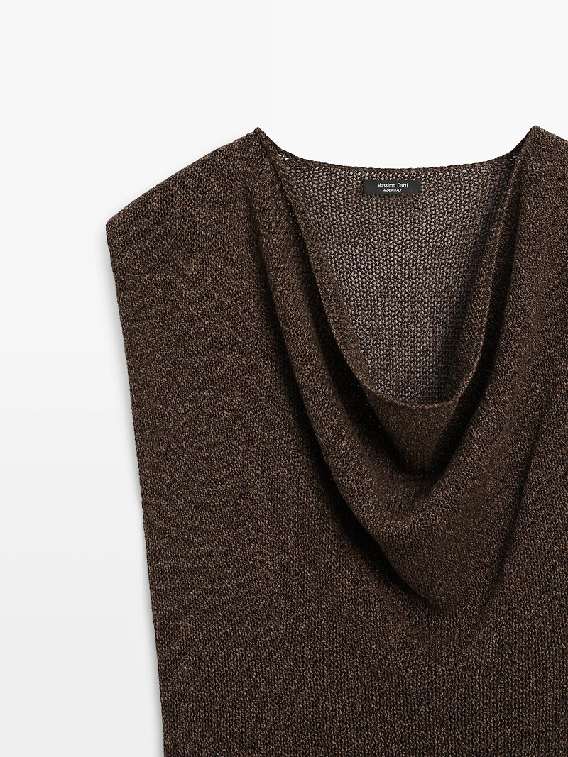 Asymmetric cowl neck top