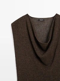 Asymmetric cowl neck top