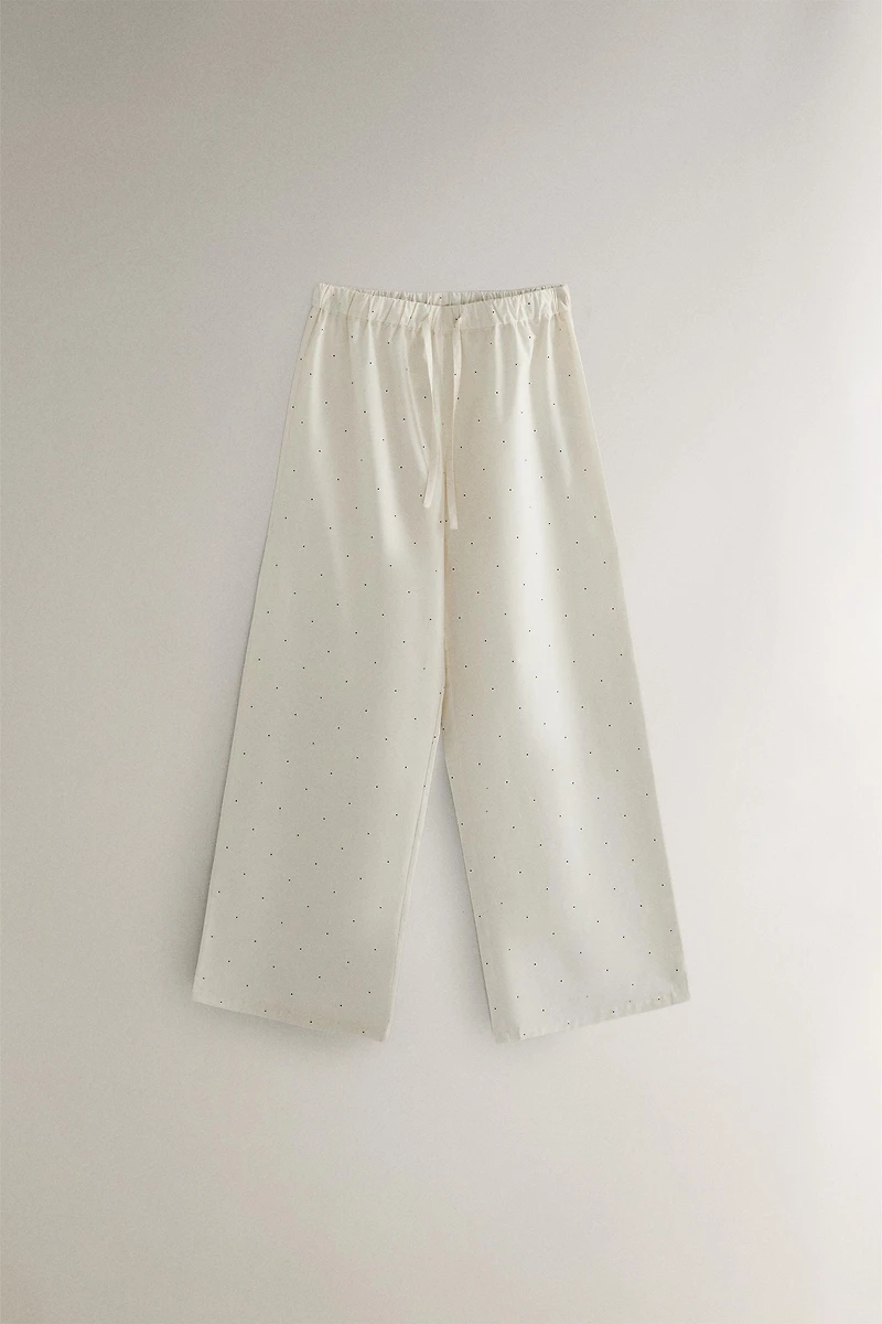PANTALON LONG À POIS