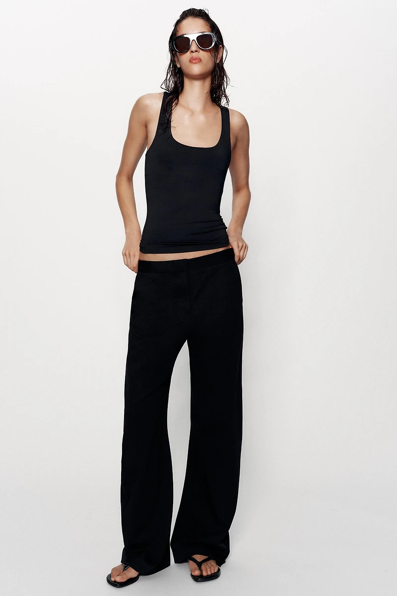 WIDE STRAP POLYAMIDE T-SHIRT