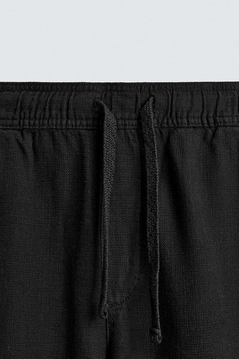 TEXTURED JOGGER WAIST PANTS