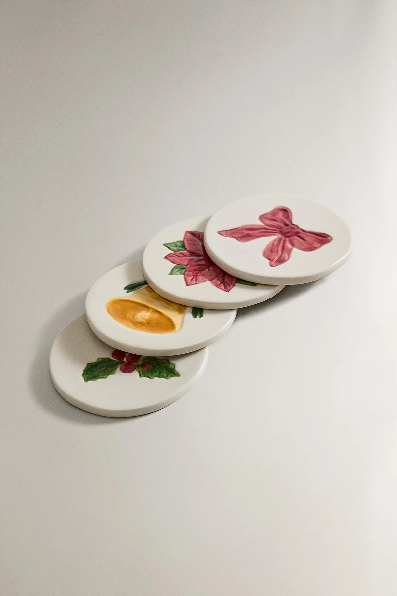 LOT DE DESSOUS DE VERRE DE NOËL (LOT DE 4)