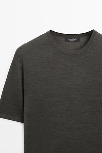 Wool blend knit T-shirt