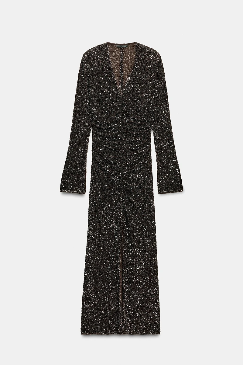 ROBE À PAILLETTES ET ÉPAULETTES ZW COLLECTION