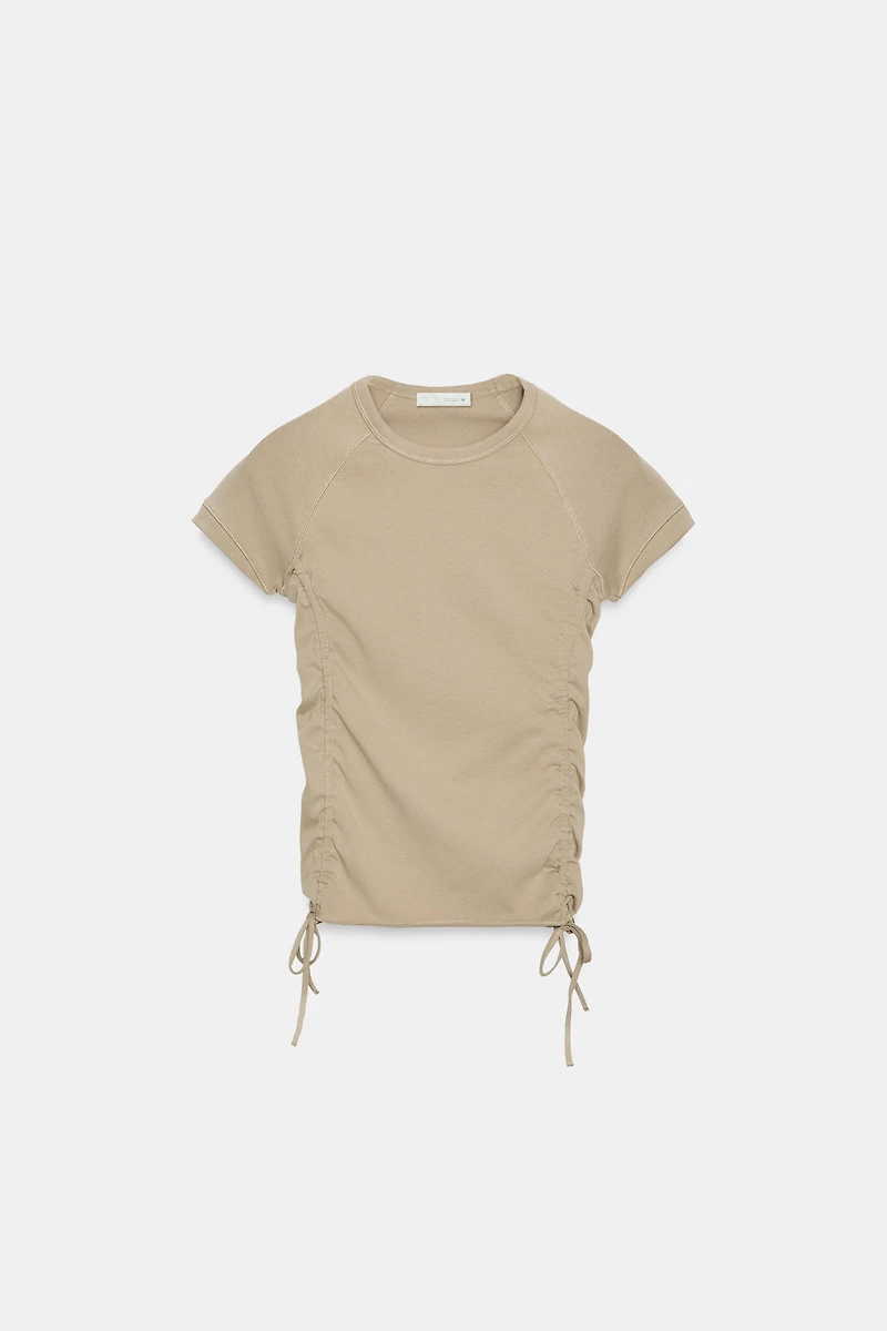 ADJUSTABLE RUCHED T-SHIRT