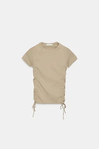 ADJUSTABLE RUCHED T-SHIRT