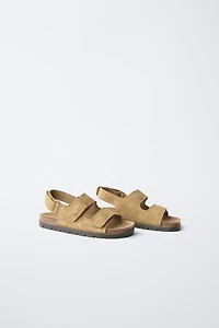 FISH PRINT LEATHER SANDALS