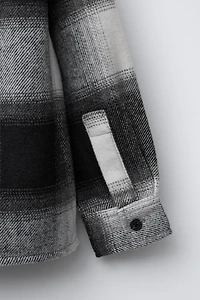 PLAID OVERSHIRT WITH REMOVABLE PLUSH HOOD